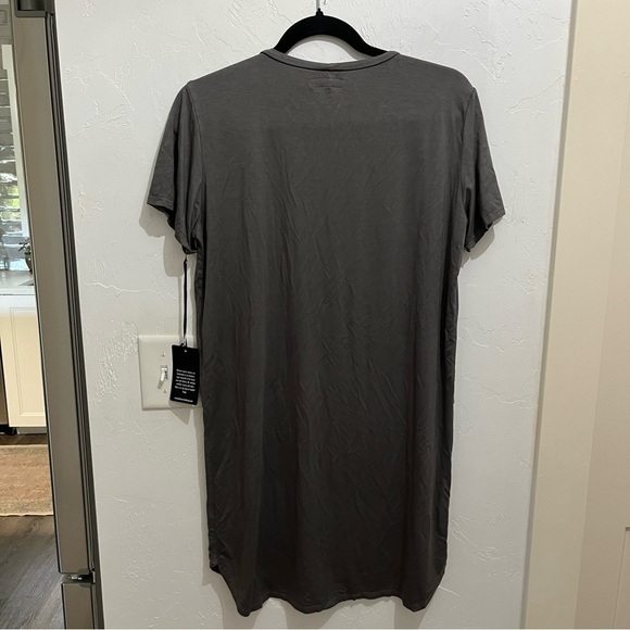 Anthropologie Michael Lauren Gray Stretch Knit Short Sleeve Shift Dress … - Picture 2 of 11